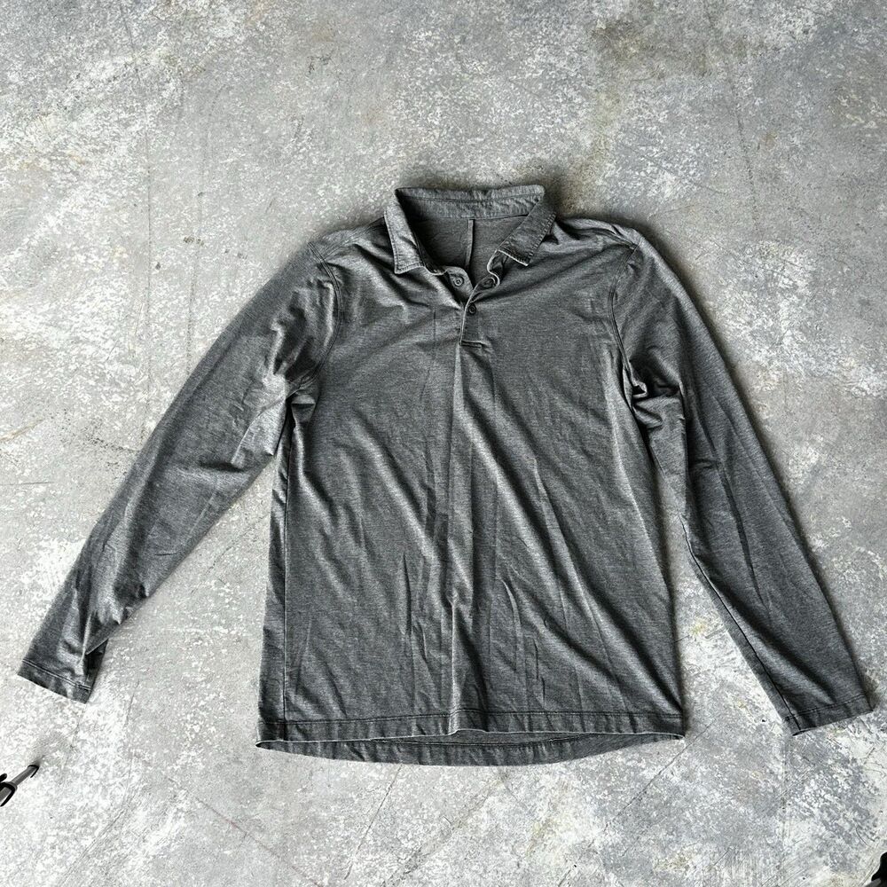 Lululemon Evolution Long Sleeve Polo Shirt Green Soft, Medium